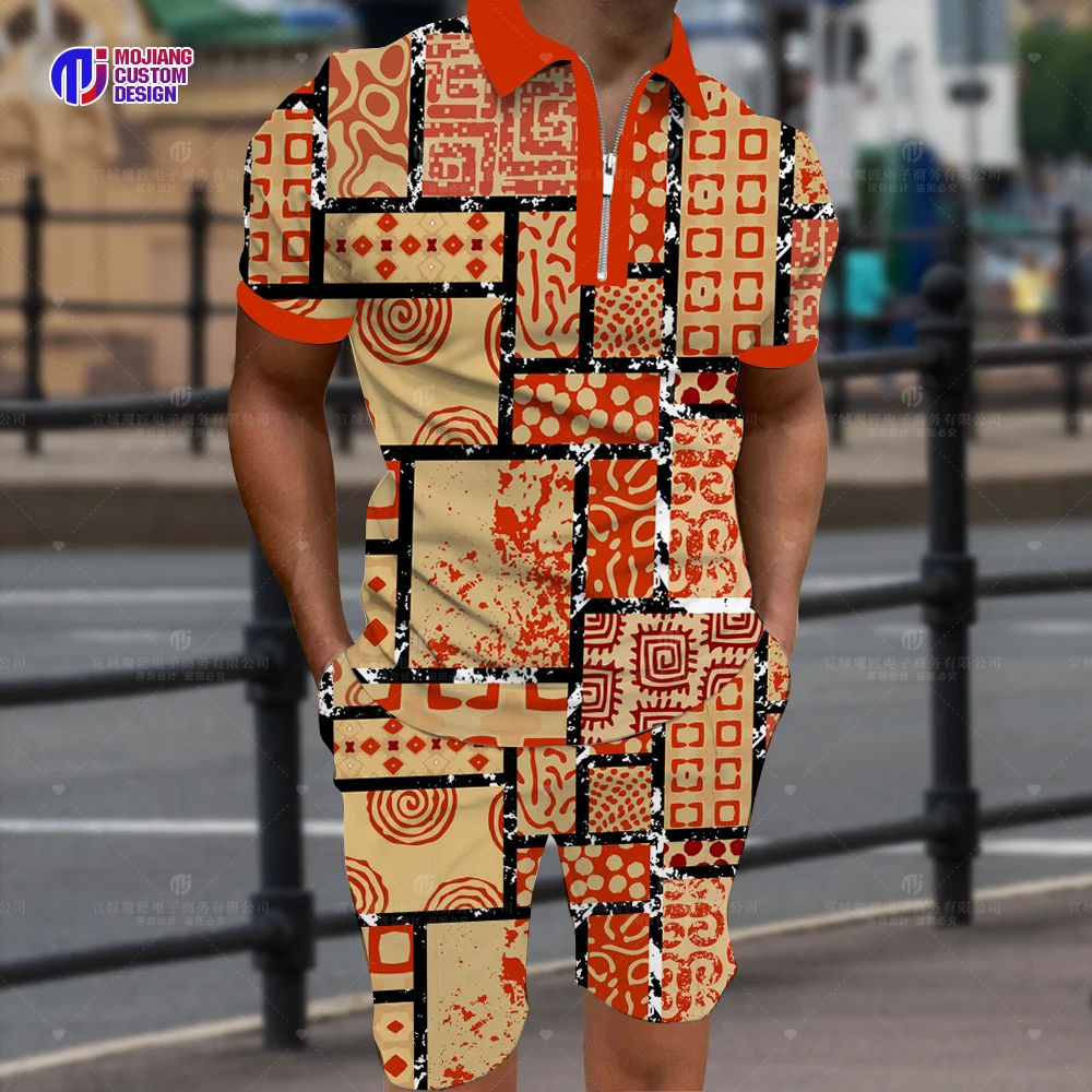 

Sports Style Short Sleeve PoloT Shirt Men's Clothing Polyester Breathable Top 2023 Men's Zipper Shirt 3D Printing Graphic Colors