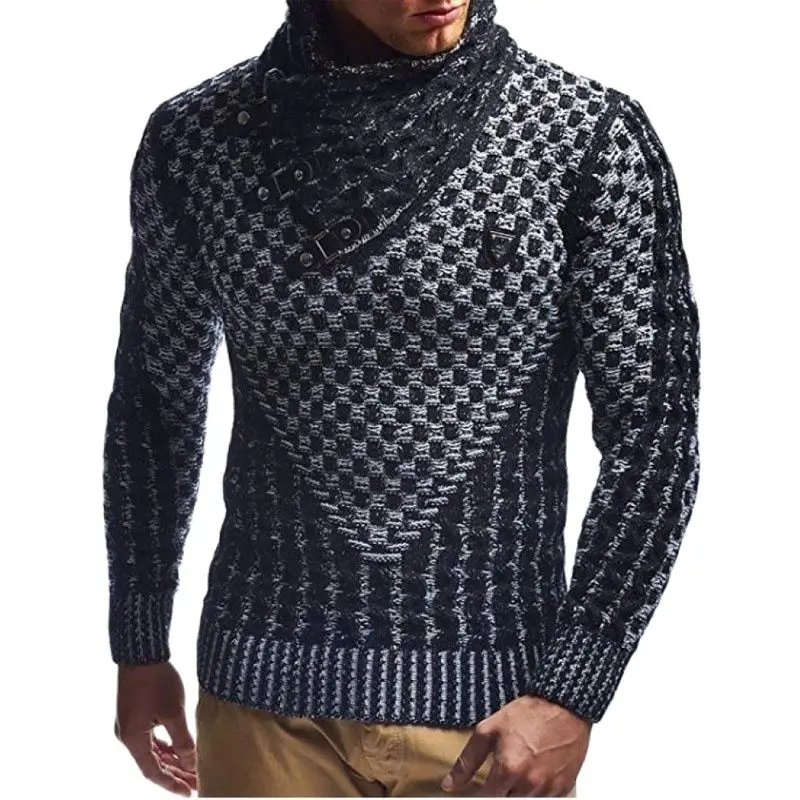 Man Sweaters Streetwear Clothes Turtleneck Sweater Men L Xl Long Sleeve Knitted Pullovers Autumn Winter Soft Warm Basic