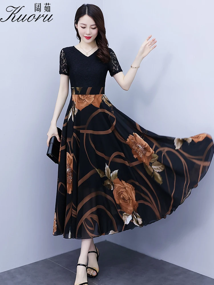 

Lace Party Night Midi Dress Summer Chiffon Women Clothing Luxury Casual Beach 2022 Elegant Black Chic Maxi Prom Bodycon Dresses