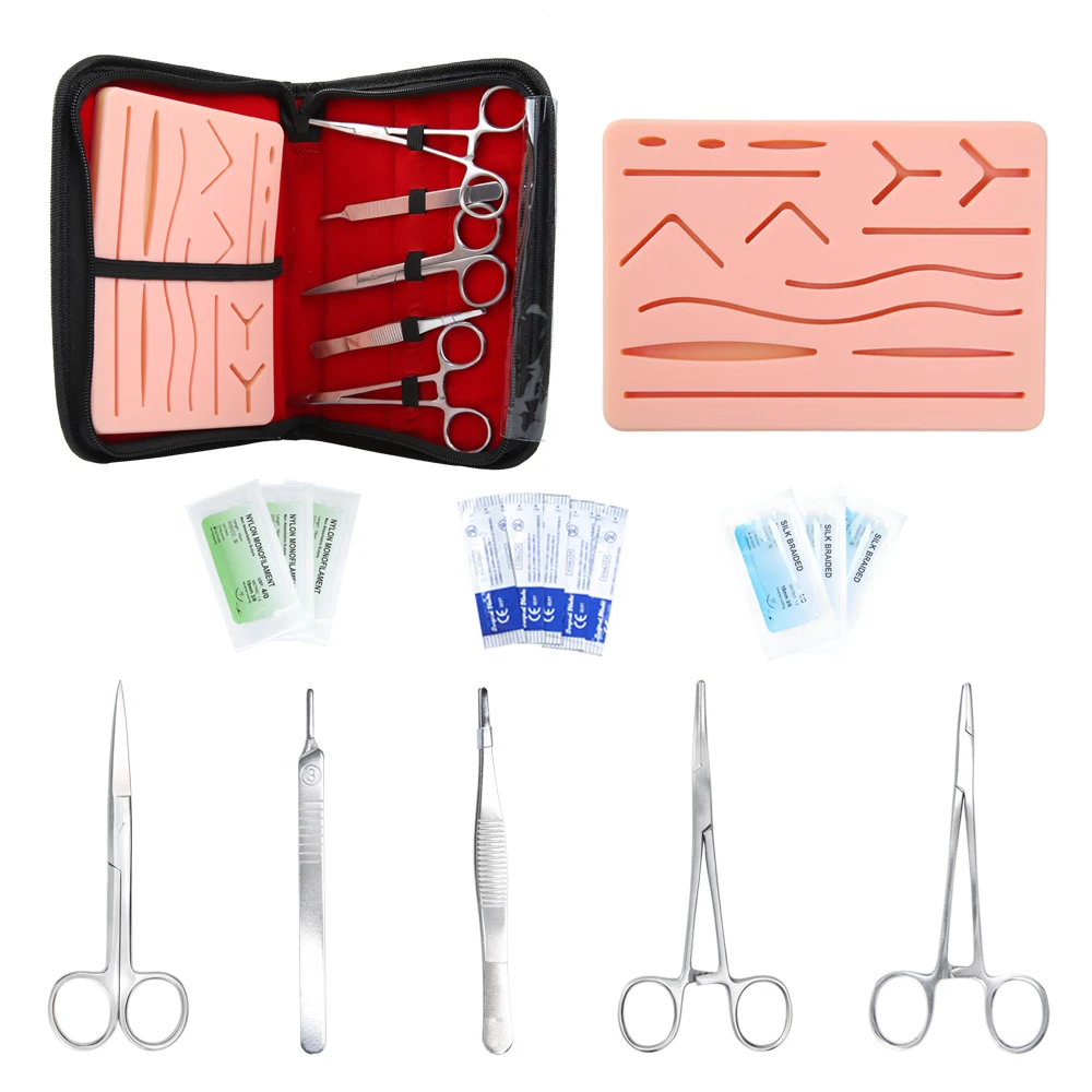 

17Pcs/Set Silicone Suture Training Pad Kit Skin Operating Suture Practice Model Set For Students Teaching Practice Suture Skill