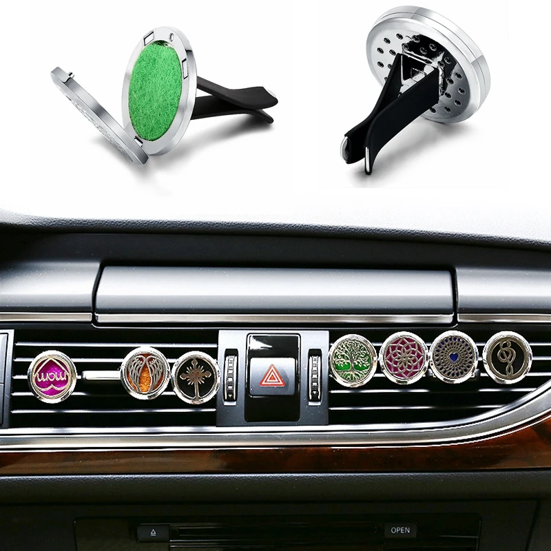 Refillable Car Air Freshener Smell Perfume Diffuser Clip Auto Vent Essential Oil Stainless Steel Locket Interior Accessories |