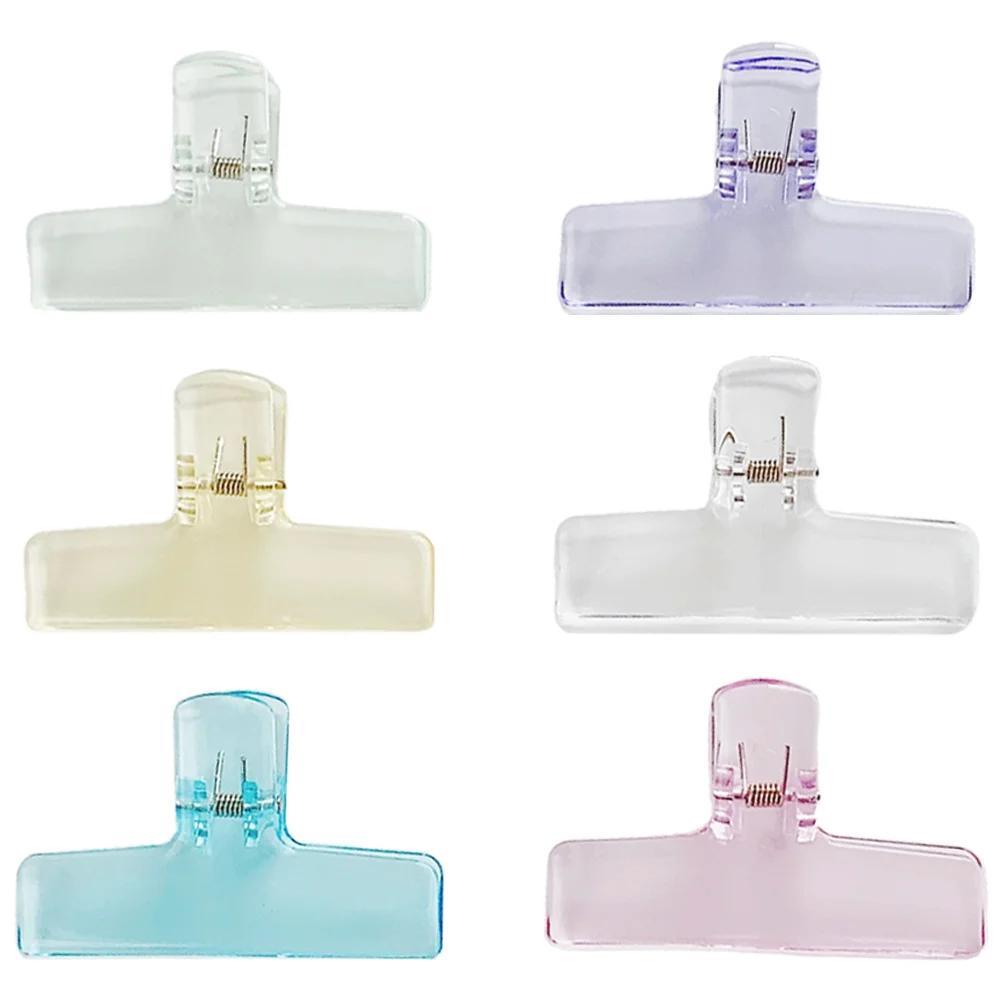 

6 Pcs Binder Clips Decorative Medium Paper Document Storage Plastic File Organizer Office