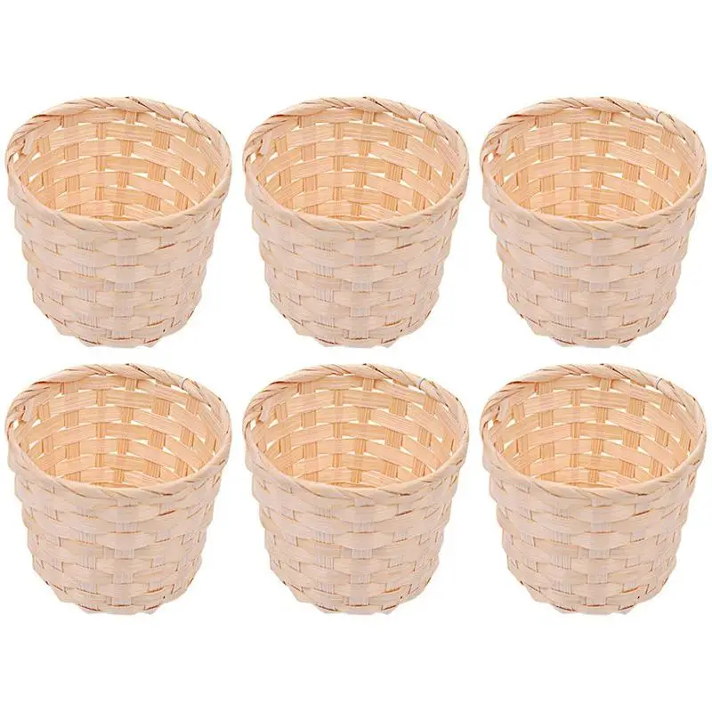 

6 шт., бамбуковые тканые корзины