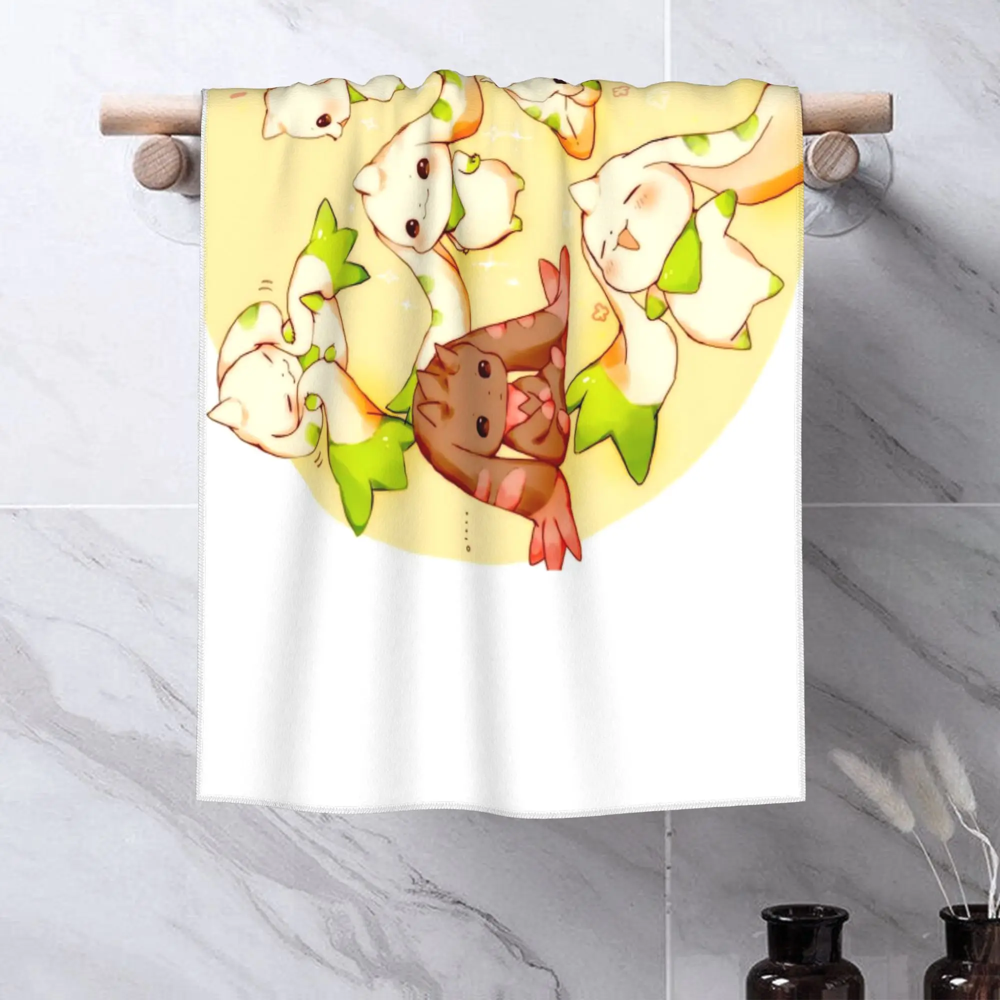Фото Мягкое полотенце Custom Terriermon Lopmon для лица, быстросохнущее, для бассейна и ванной, хлопковое, впитывающее, быстросохнущее №4