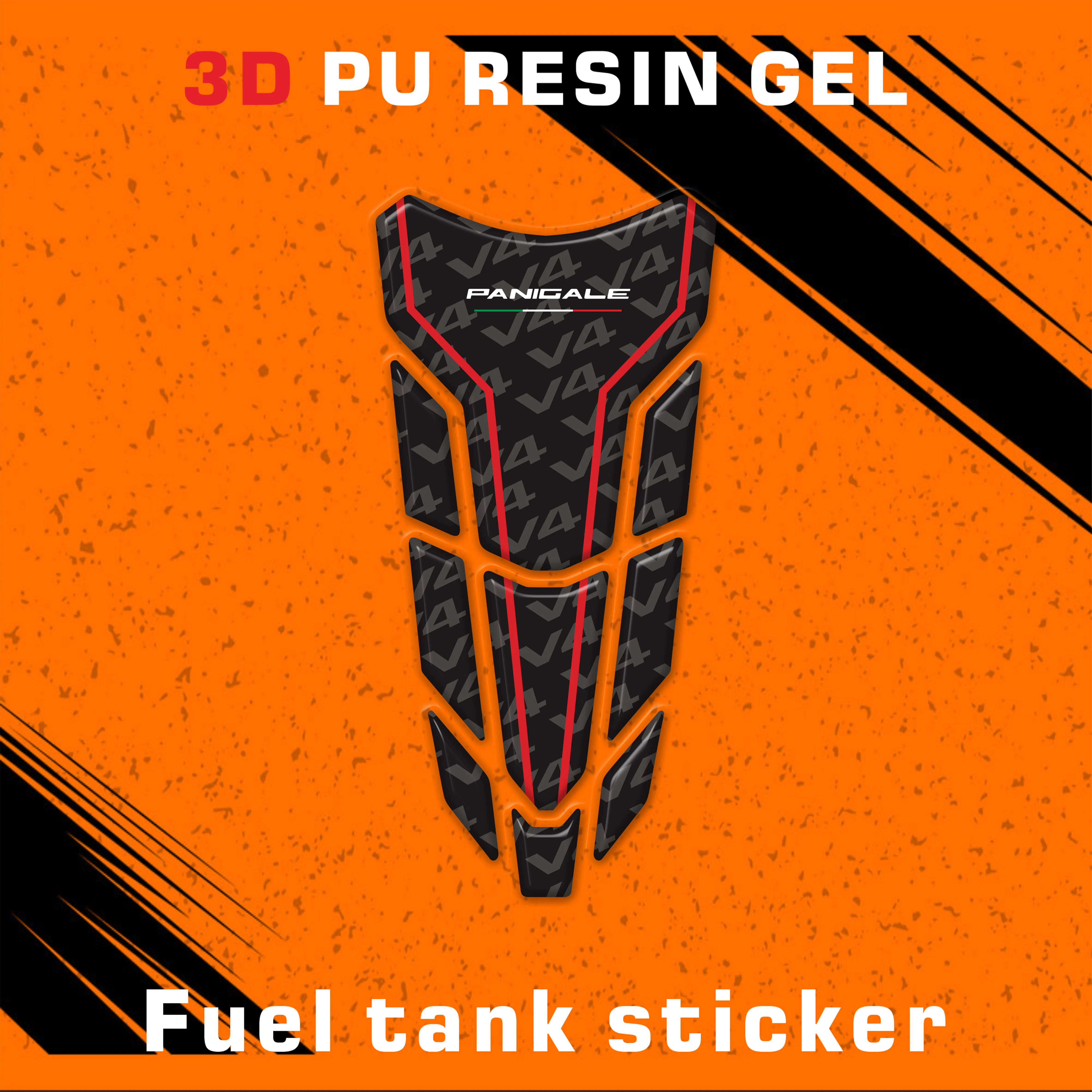 

Motorcycle Sticker 3D Gel Fuel Tank Side Pad Fishbone Applique Moto Protection Board Kit FOR Streetfighter Panigale V4 S