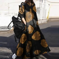 2022 vintage button shirt dress womens autumn sundress long sleeve maxi vestidos female casual bagyy robe femme