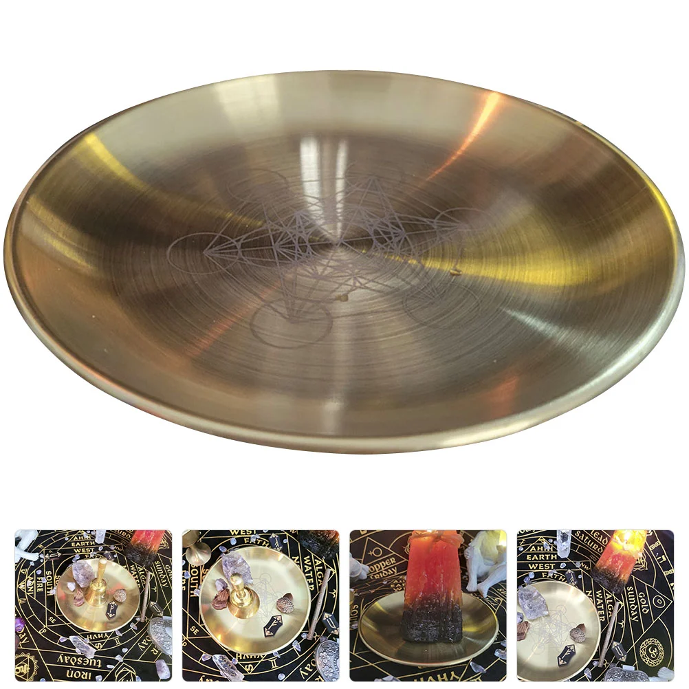 

Holder Tealight Pentagram Star Altar Plate Traydecor Wiccan Pentacle Stand Pillar Tile Divination Candlesticks Candlestick