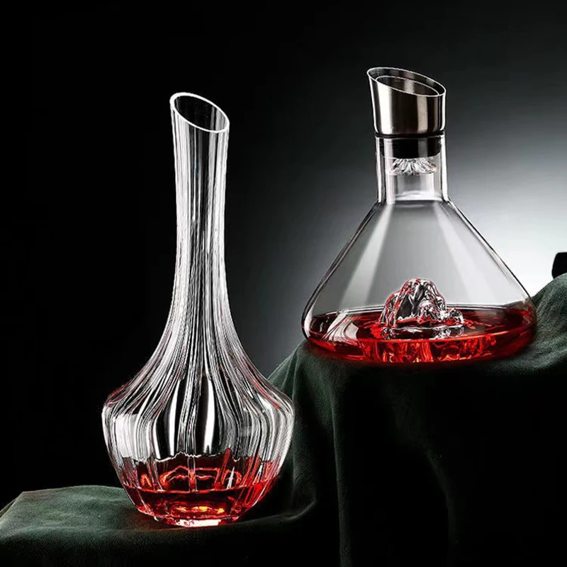 

Light Luxury Waterfall Fast Decanter Crystal Glass Filter Red Wine Dispenser Prism Jug Wine Set Home Creative Drinking Utensils