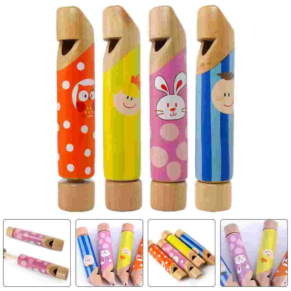 

4pcs Slide Whistle Kids Whistle Wooden Musical Toys Novelty Whistle Wooden Slide Children Noisemaker