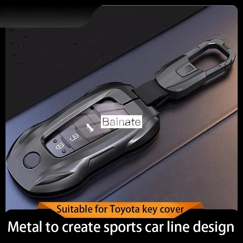 Фото Чехол для ключей, для Toyota Crown, Mirai, Alpharo, Corolla, Prius, Camry, bZ4X, bZ3, Rav4, защитный чехол-держатель для смарт-ключа с цепочкой №2