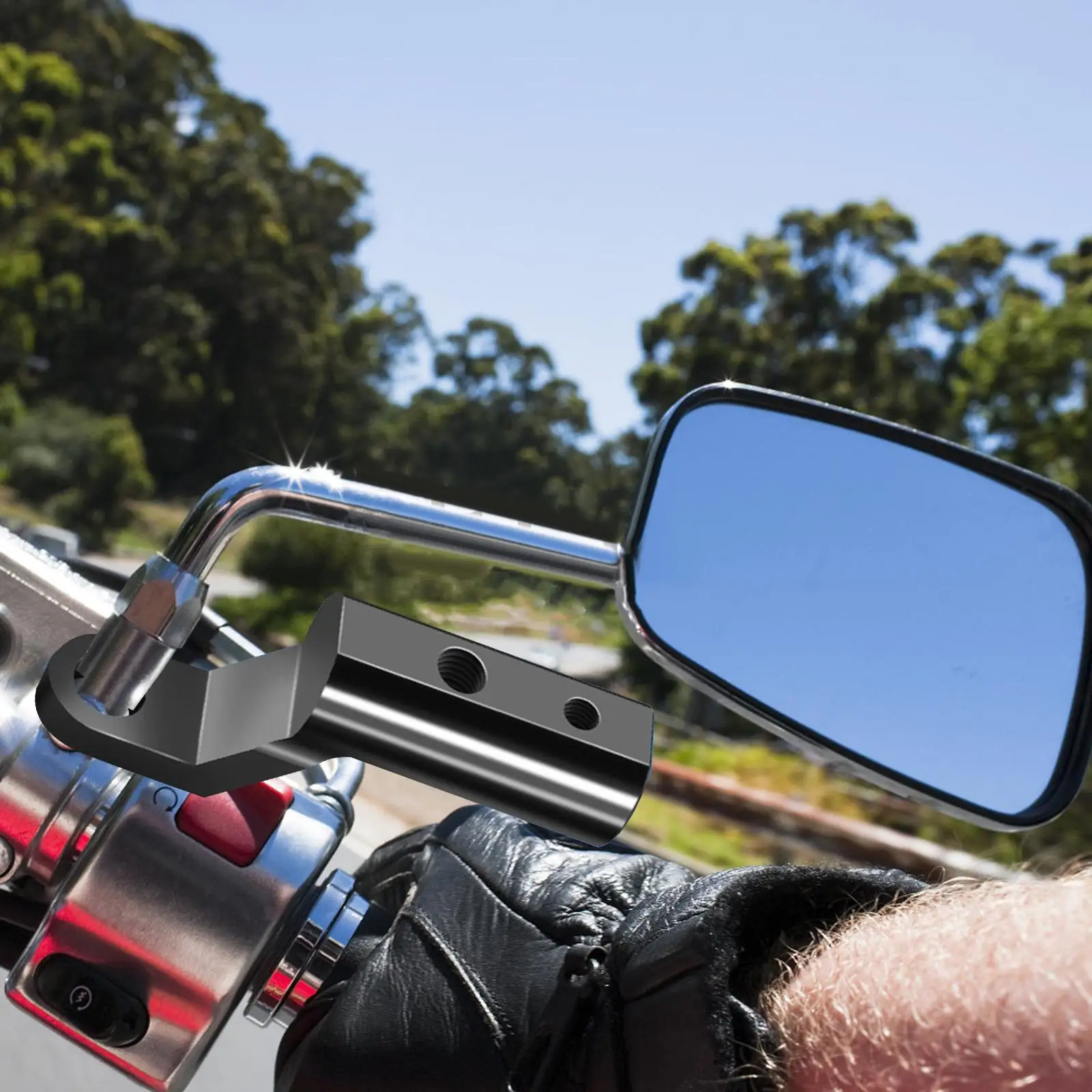 

Motorcycle Rear View Mirror Mount Extension Post Practical Tool CNC Aluminum