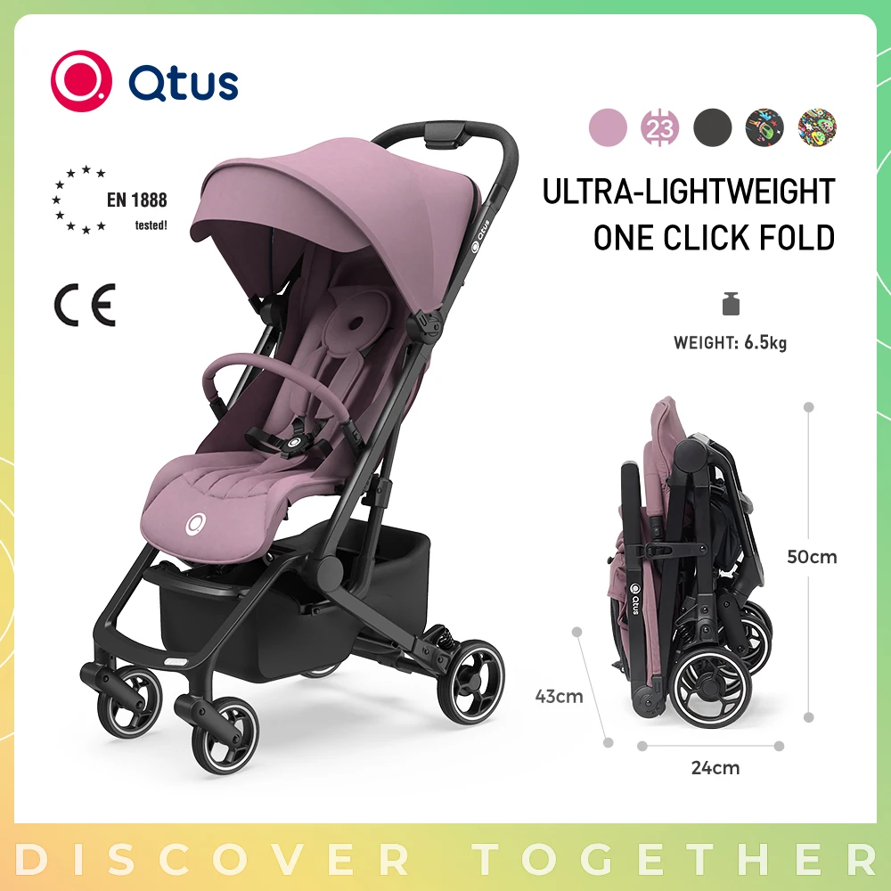 QTUS FlexPro Llightweight Baby Stroller, UPF50+ Canopy & Flip-out Sun Visor, Peek-a-boo Window, Breathable & Comfortable Fabric