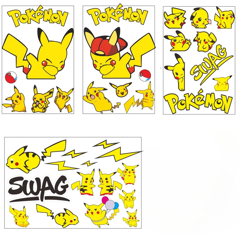 

Pokemon Anime Pikachu Phone Case Creative Stickers Cute Cartoon Motorcycle Car Stickers Refrigerator Desktop DIY Decoration