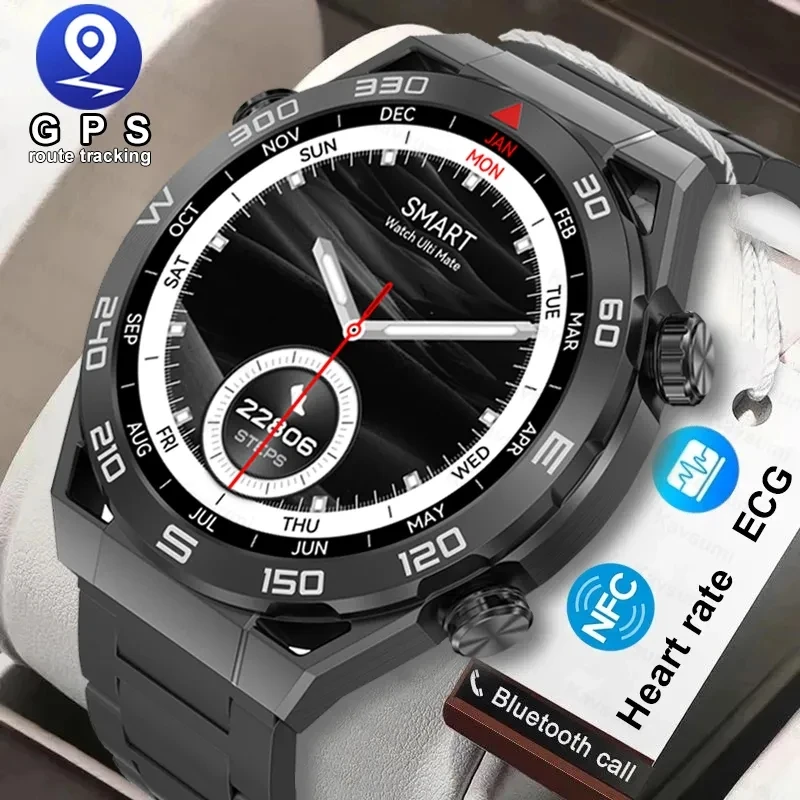 

GPS Smart Watch Men 1.5 Inch 454*454 HD resolution Voice Calling NFC Watches Compass IP68 Waterproof ECG Smartwatch For Huawei