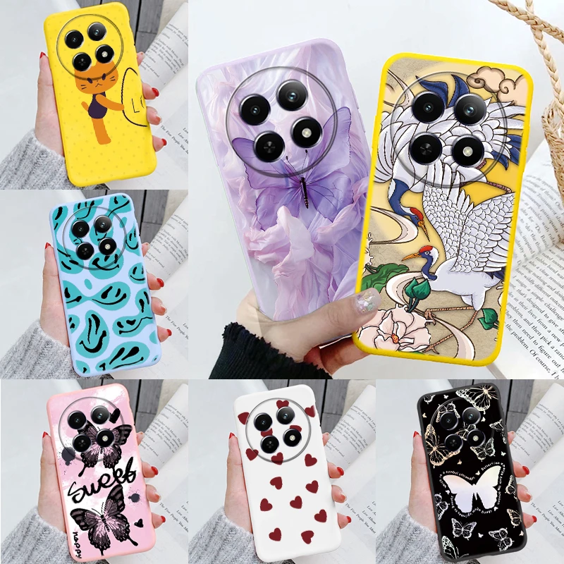 Роскошный чехол для телефона Realme 13 Pro+ Pro 12+ 12 12Pro+ 5G C65 C55 C67 11x Narzo 60x Narzo70 Art Plants Flowers