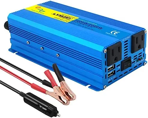 

Pure Sine Wave Inverter 12V to 110V AC Power Inverter Converter with 3.1A USB Car Adapter and Cigarette Lighter Plug