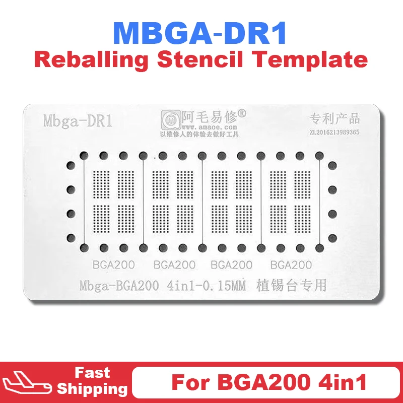 Трафарет для реболлинга Amaoe BGA K4F6E304HB MGCH D9TFW D9TFT D9TXQ BGA200 DR1 FBGA200 DDR RAM Nand оловянная