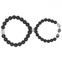 simple gravity obsidian beads bracelet for lovers crystal charm braceletf for women couple girlfriends gifts pulseras mujer