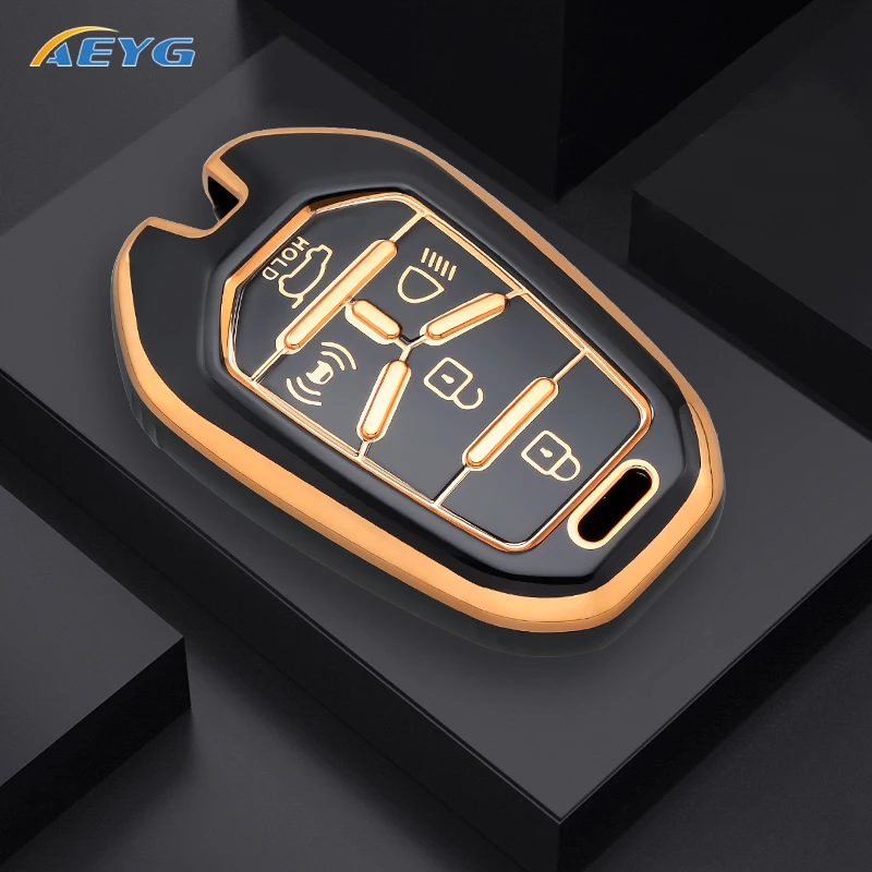

5 Buttons Fashion TPU Car Flip Key Case Cover Shell For Ssang Yong 2020 G4 Rexton SsangYong Protected Keyless Accessories