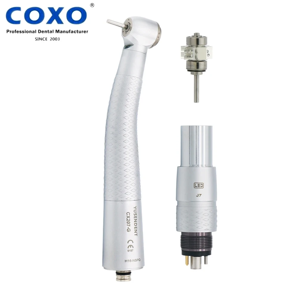 

COXO Dental High Speed Handpiece Fiber Optic Handpiece fit NSK 6 Holes Coupling CX207 GN-SP