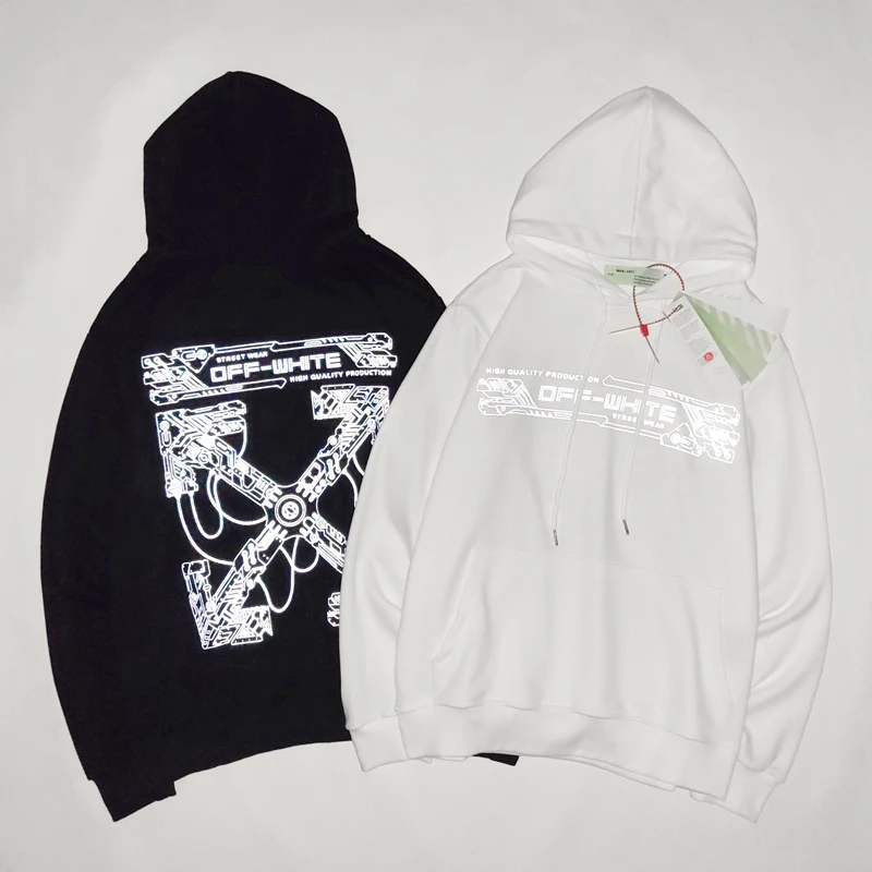 

New Men Hoodies Cross Arrow Stripe Painted Casual Clothes Fluorescence Hoodie Sweatshirts Trend Hip Hop Harajuku Jacket Pullover