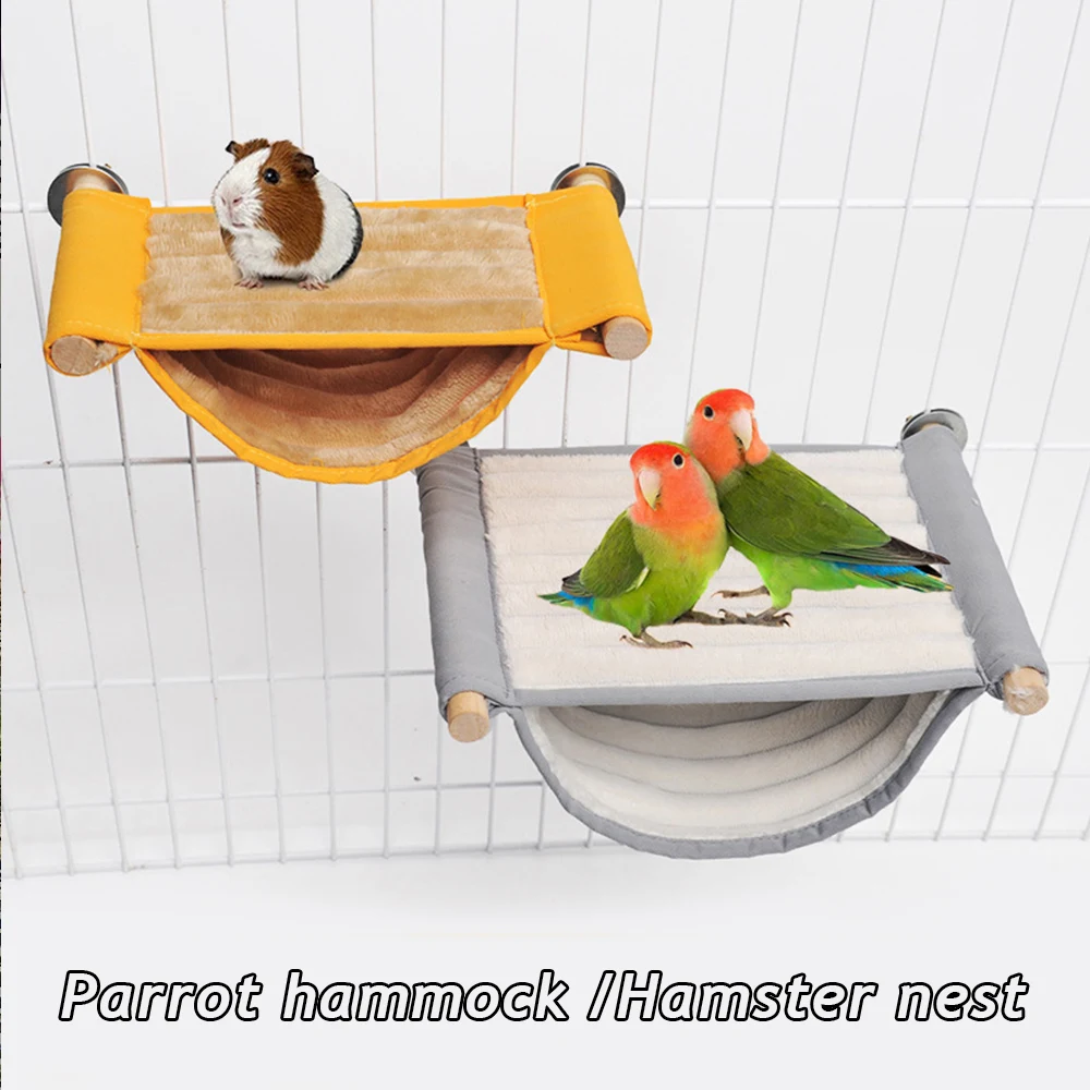 

Pet Double Layer Hanging Hammock Warm Nest Bed Parrot House Removable Washable Bird Cage Perch For Parrot Hamster Lovebird