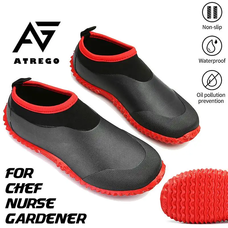 

Waterproof Non-slip Shoes Unisex Men's Rain Shoes Kitchen Working Shoes Casual Chef Shoes Outdoor Platform Large Fishing Boots