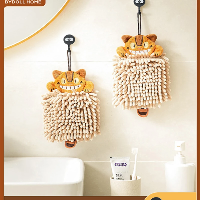 

Cartoon Animal Tiger Hand Towel Kitchen Bathroom Super Soft Absorbent Quick-dry Handkerchief for Home Wall Mounted Towels