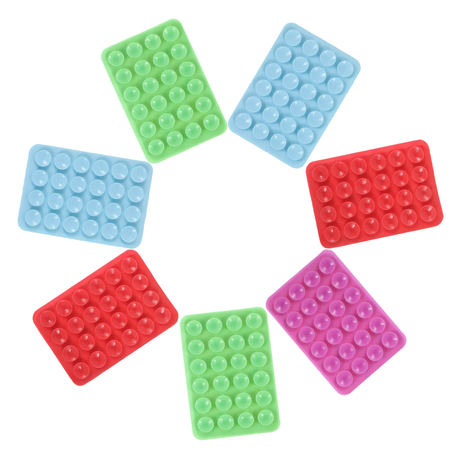 

8 Pcs Adhesive Mobile Phone Suction Cup Cell Holder Square Silicone Case Sticks Any Surface Silica Gel Large Cups