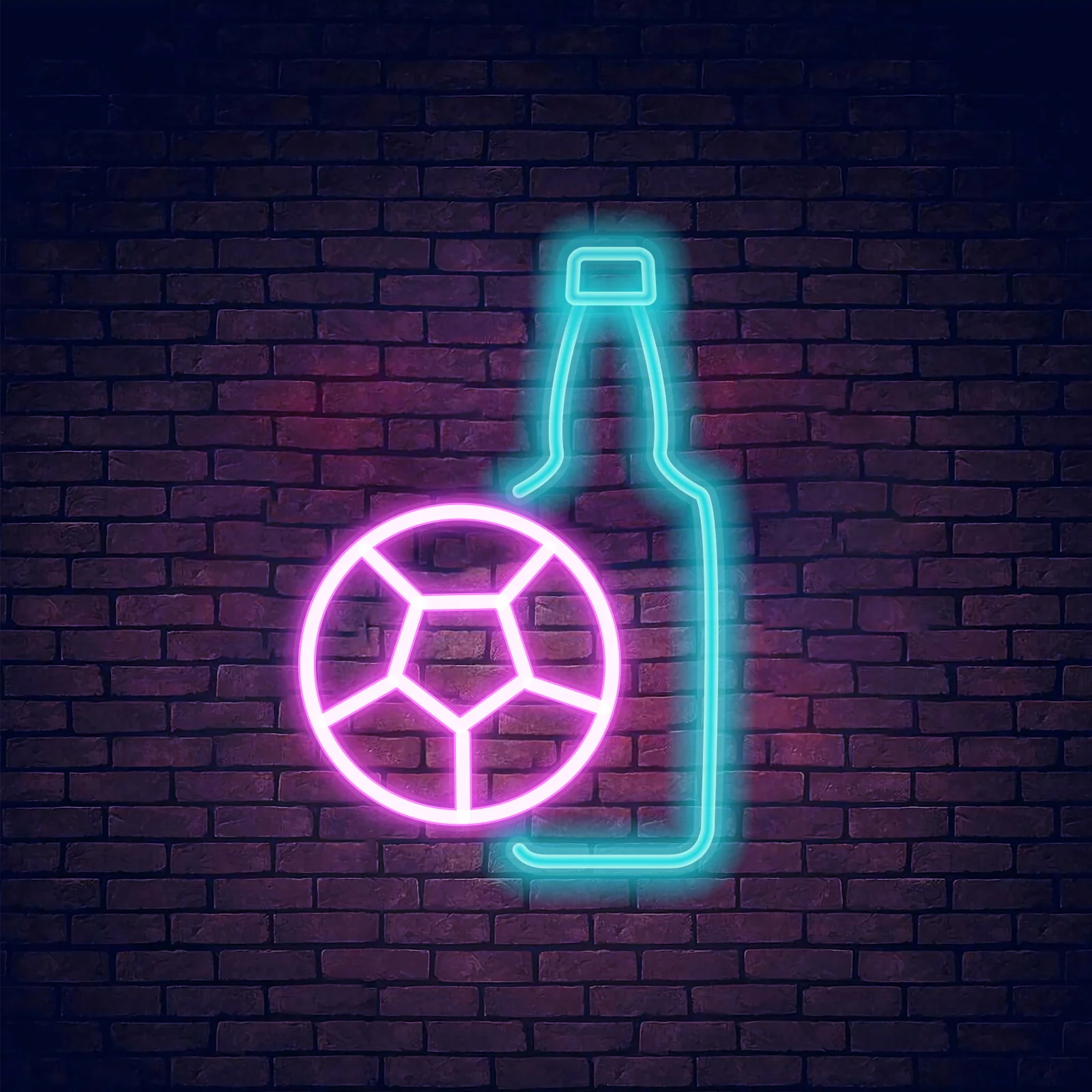 

LED Neon Lights Beer + Football Shape Night Light USB Wall Hanging Art Sign Lamp Bedroom Home Decor Birthday Gift