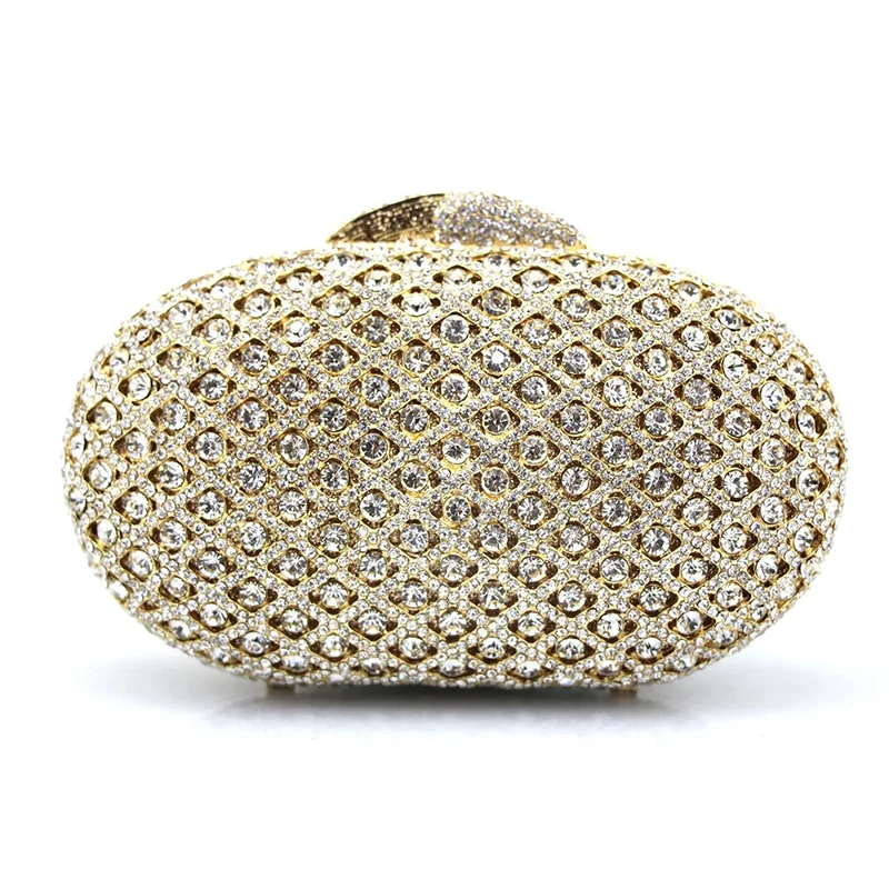 Crystal diamond bag Ladies' dinner bag hollow out diamond inlaid mini bag hand holding bag ladies' dress bag