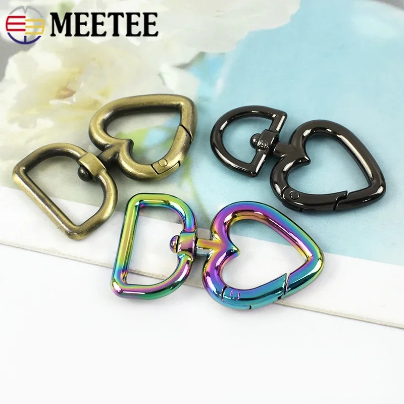 13/20 мм пряжка в форме сердца металлические поворотные пряжки-омары брелок для