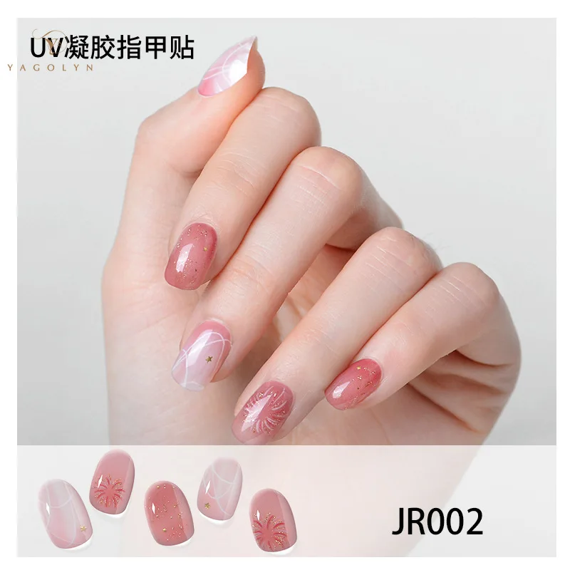 24 накладки для ногтей телесного цвета полузатвердевающий Гель-лак клейкий