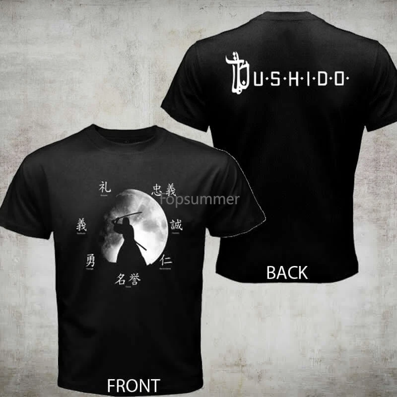 

Черная футболка с надписью «The Seven Virtues» от Bushido