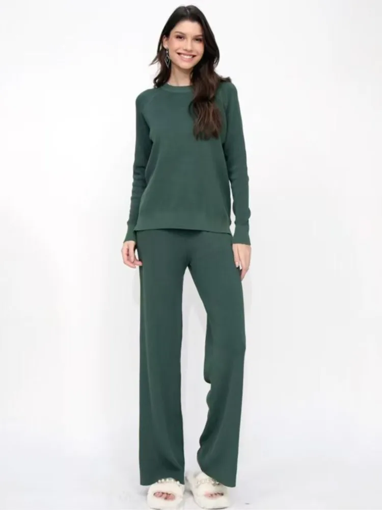 Вязаный осенний комплект из двух предметов женский повседневный пуловер Modis