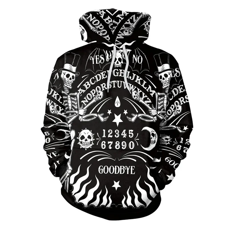 

Свитшот мужской в готическом стиле с 3D-принтом черепа