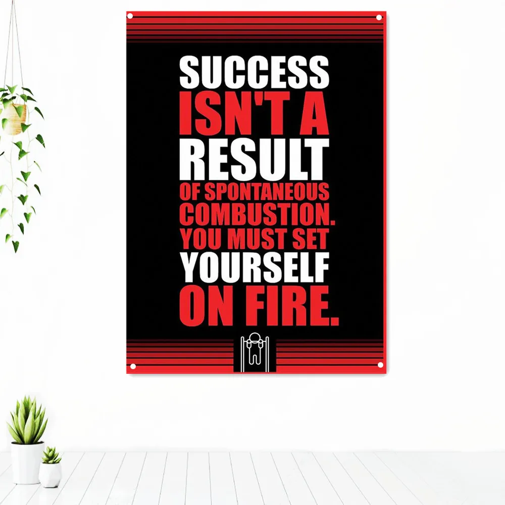 

Inspirational Wall Art Poster Tapestry Secret to Success Motivational Banner Flag Office Classroom Gym Workout School Wall Decor