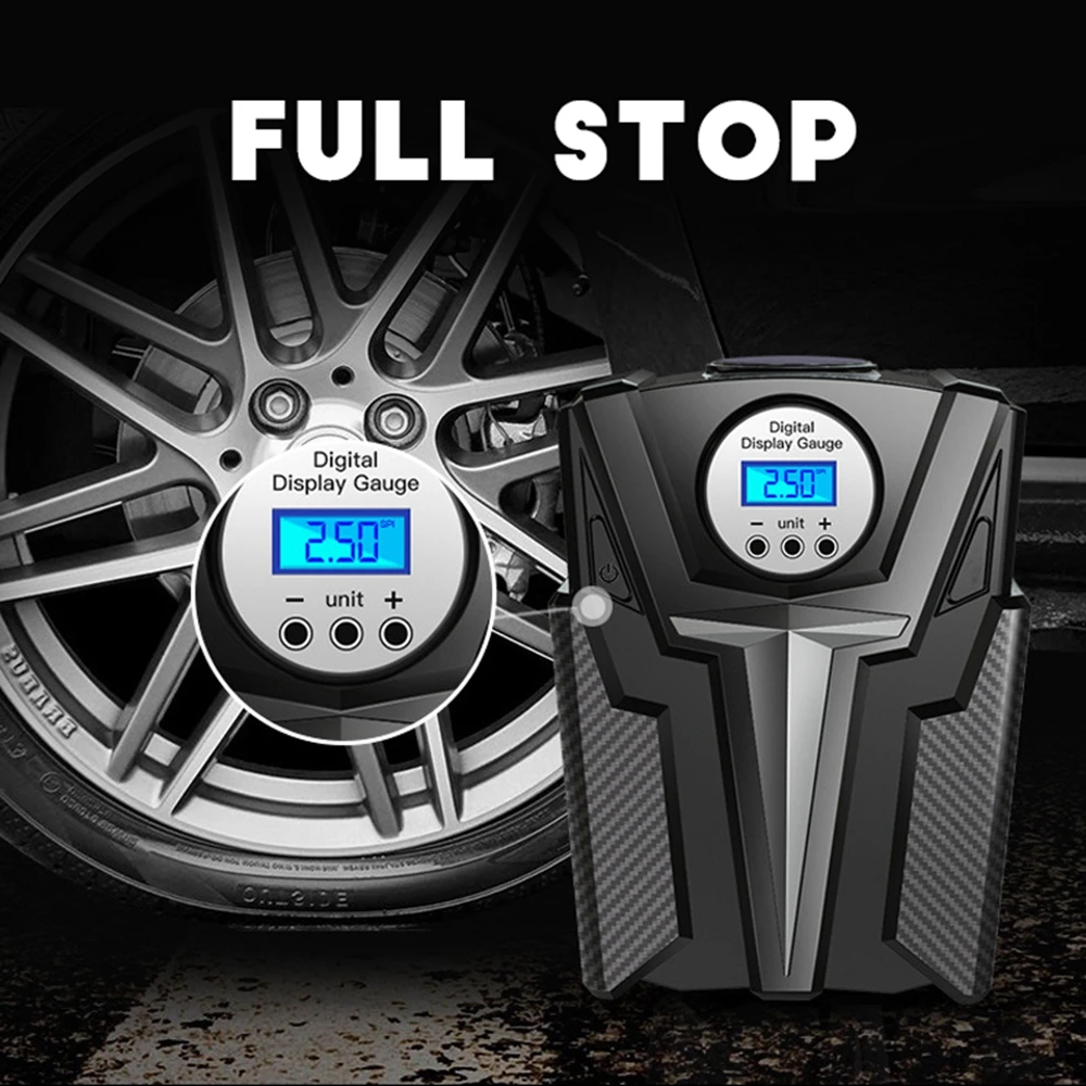 

Multifunctional 12V Rechargeable Air Pump Tire Inflator Cordless Portable Compressor Digital Car Tyre Pump For Car Bicycle