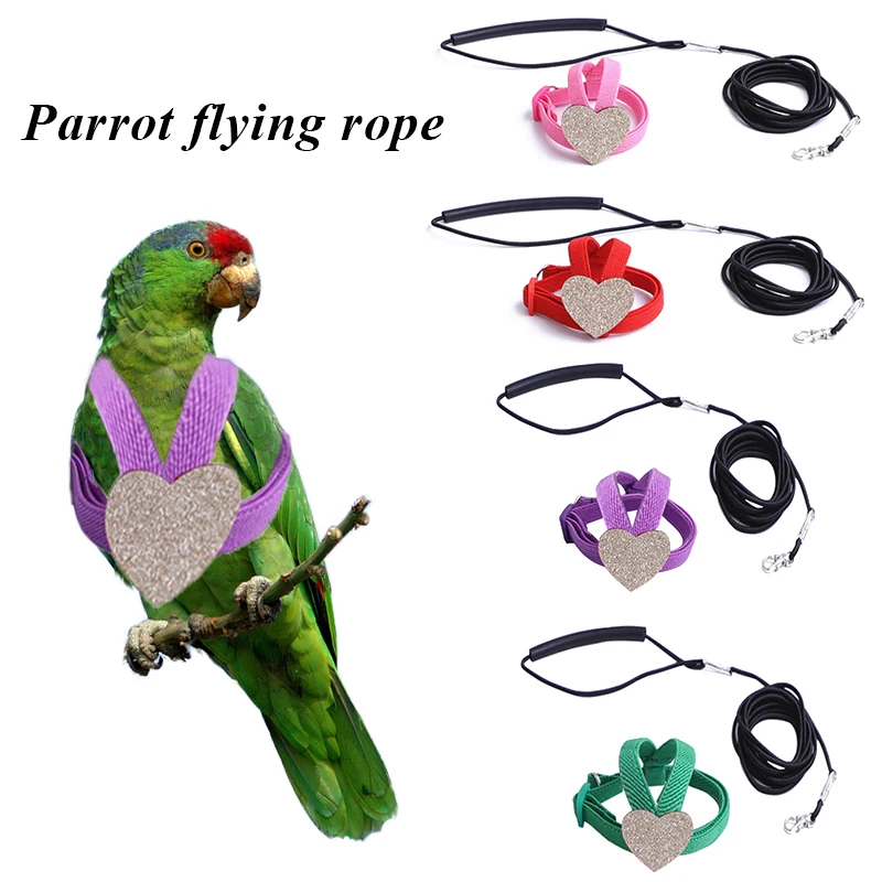 

2M Adjustable Parrot Bird Harness Leash Set Anti-bite Training Harness For Parrots Outdoor Flying Rope For Cockatiel Small Birds