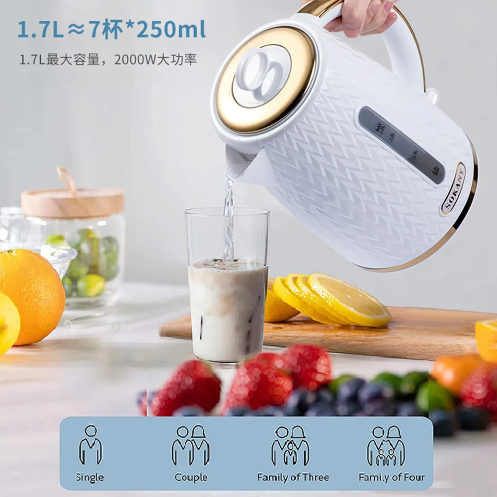 

Electric Kettle Fast Hot Boiling Stainless Kettle Teapot Intelligent Temperature Control Tea Pot Anti-overheat Kitchen Appliance