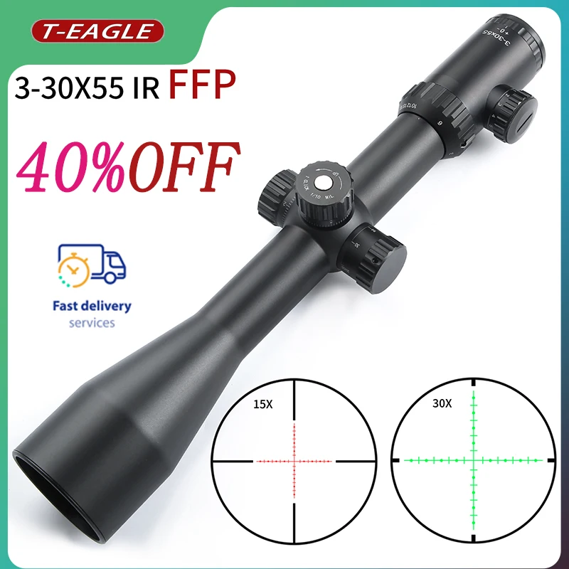 

T-EAGLE MR 3-30X55IR FFP Tactical Hunting Collimator Scope First Focal Plane Riflescopes Glass Etched Reticle Optical Sight