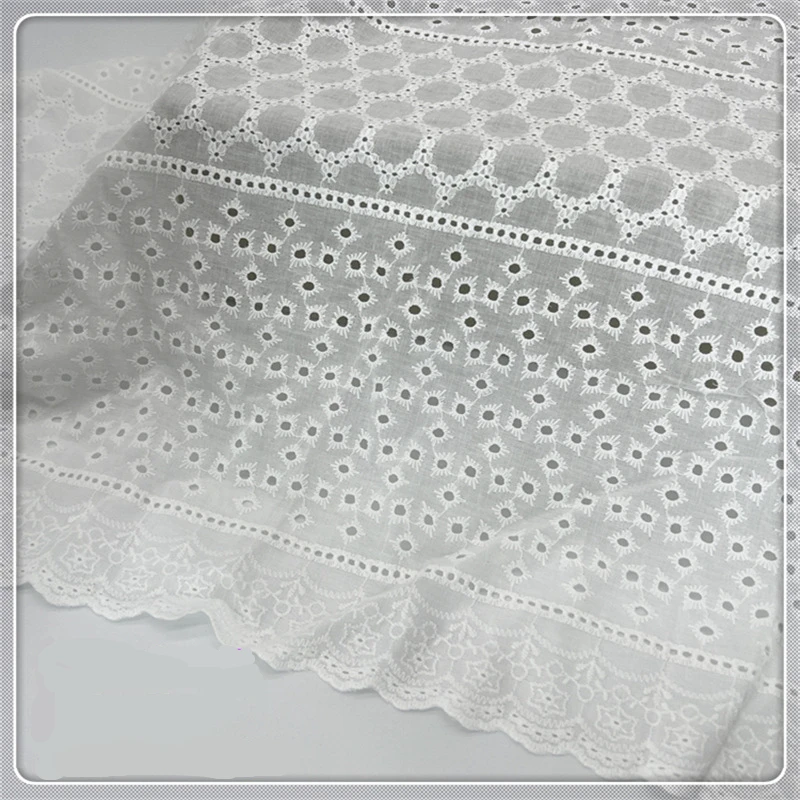 3/5/10yard Broderie Anglaise Embroidered Eyelet Cotton Lace Fabric for Sewing Spring Summer Dress Black White Pink Red By Yard - купить по