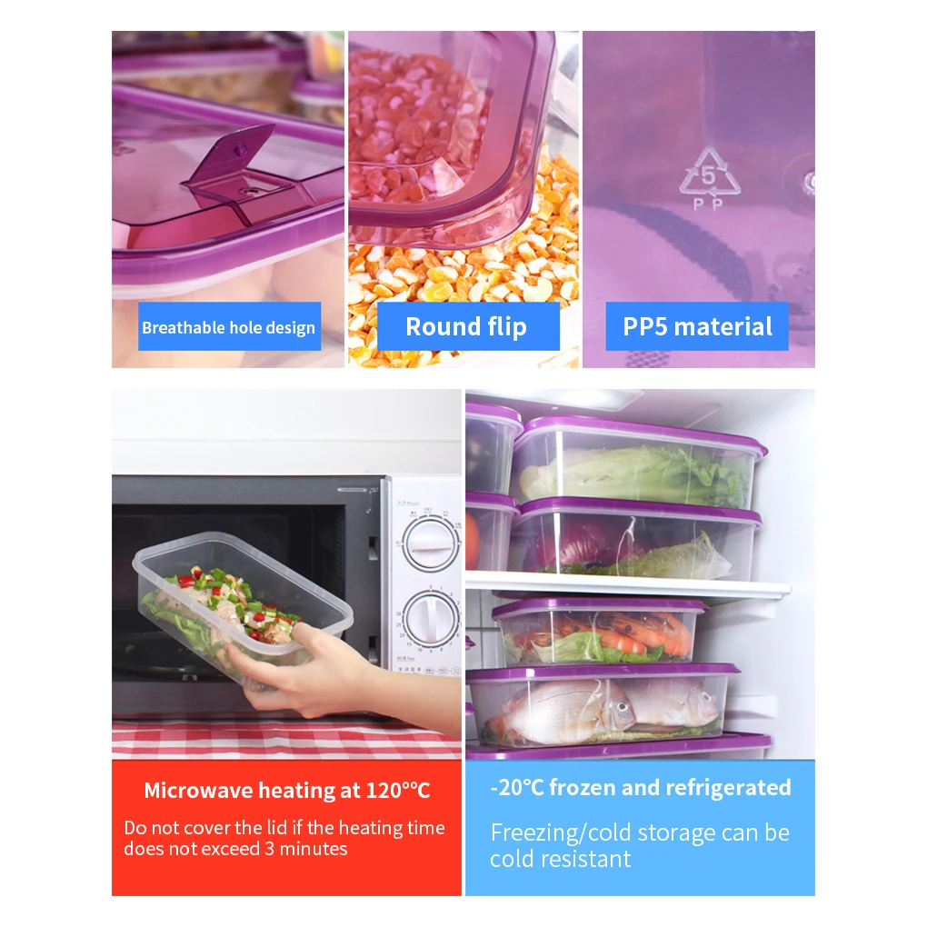 

17pcs set Refrigerator Food Container Plastic Microwave Food Storage Box Kitchen Lunch Organizer Red
