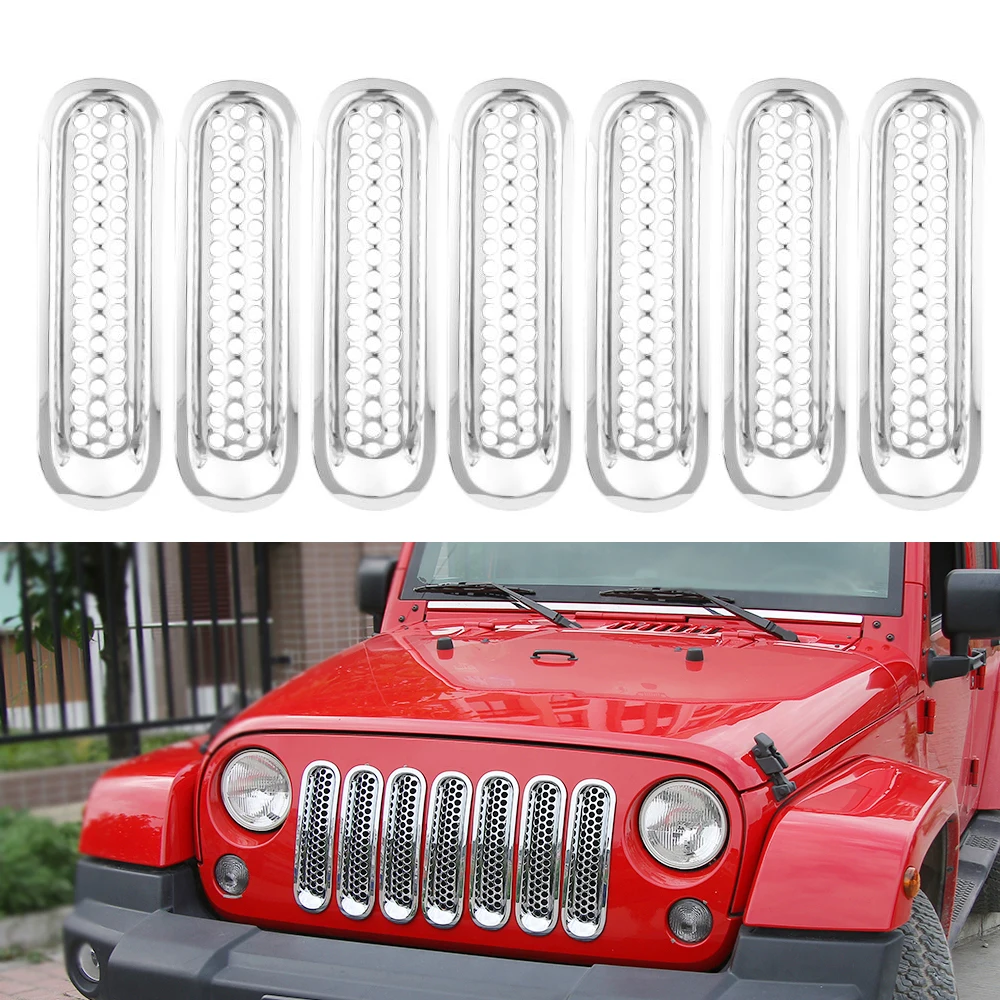 7 шт./комплект передняя вставка для решетки радиатора автомобиля черная