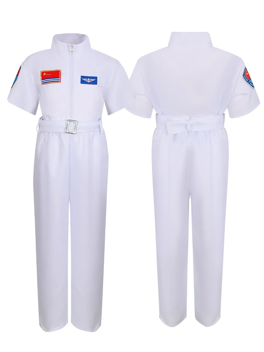 Детский комбинезон для косплея сценический костюм космонавта белый и синий