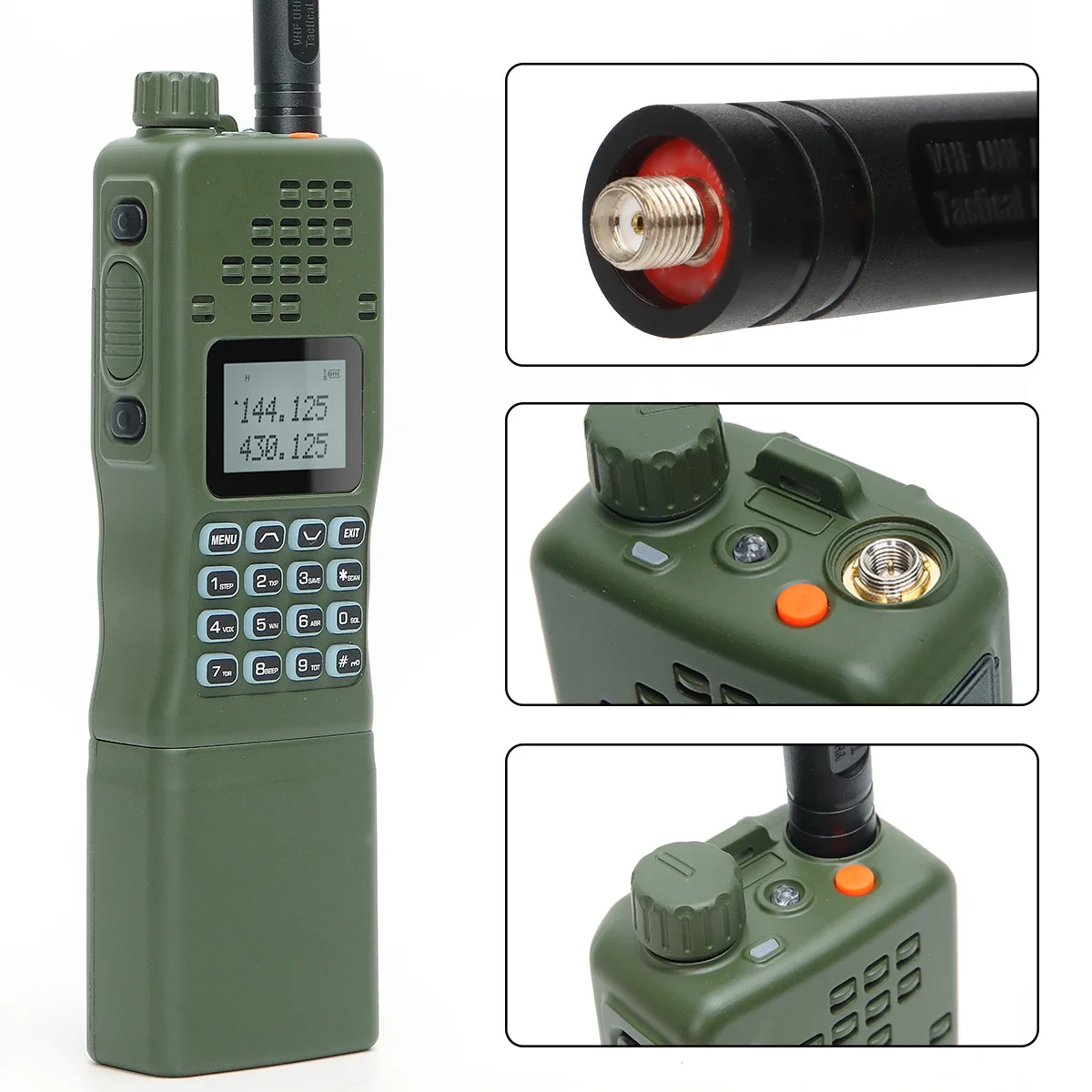 HAM Tactical Radio Communication Electronics General Walkie Talkie 10W Max Waterproof & Long Antenna Power Flashlight Interphone