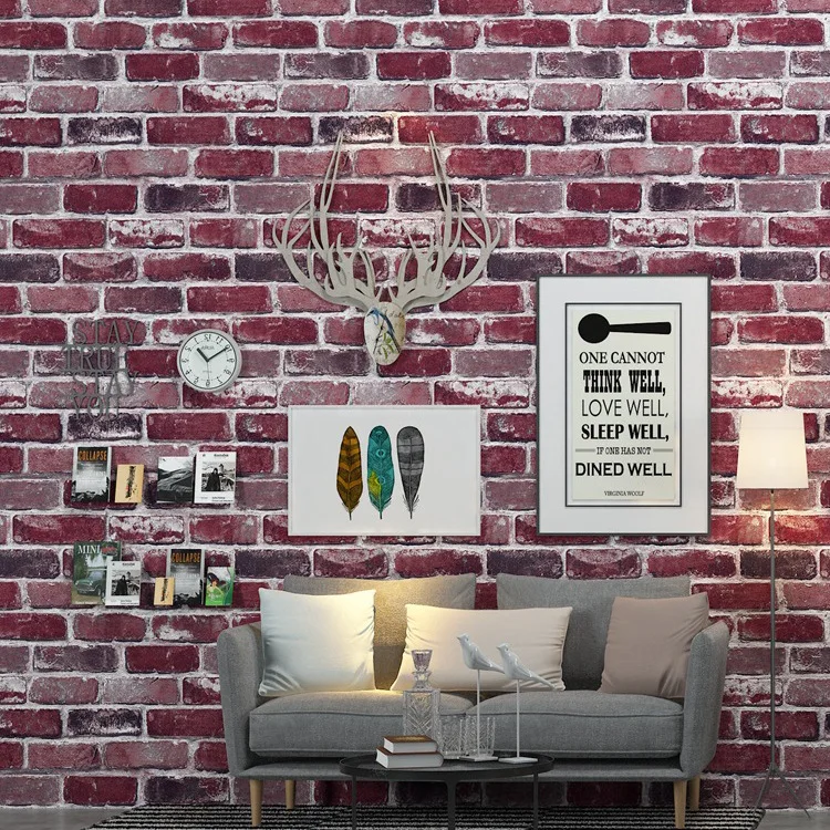 

3d Three-dimensional Imitation Brick Pattern Brick Brick Brick Wallpaper PVC Engineering Culture Stone Wallpaper 3d Wallpaper