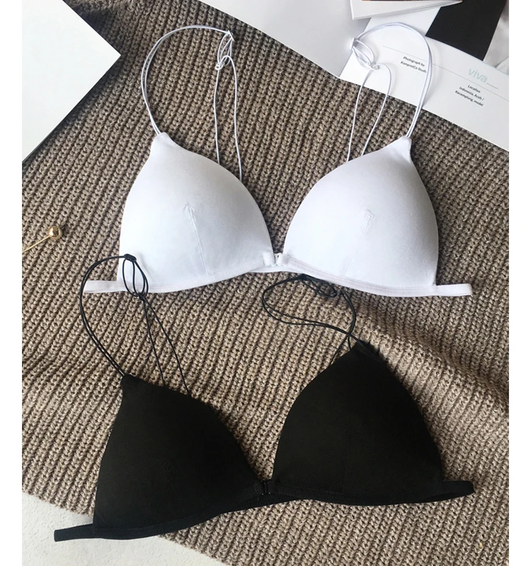 Women Sexy Front Buckle Seamless Bra For French Style Bralette Deep V Triangle Cup Bralette Push Up Underwear Wireless Lingerie