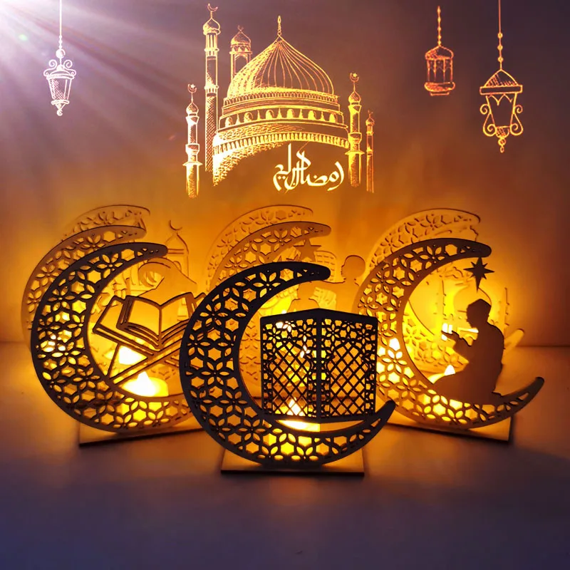 

New Wooden Moon Pentagram Crafts LED Home Decoration Living Room Bedroom Desktop Decoration Gift Decoration Night Light Festival