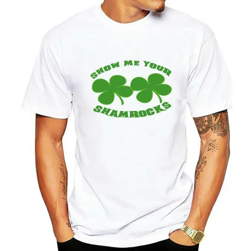 

Мужская футболка с надписью «Show me your Shamrocks Beer St Patty March Cool» цвета слоновой кости, Размеры S 5X T 820 L @ K
